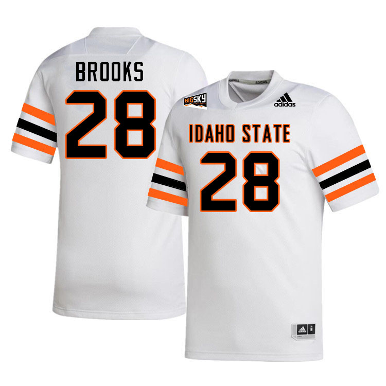 Idaho State Bengals #28 Dason Brooks College Football Jerseys,Uniforms Stitched-White